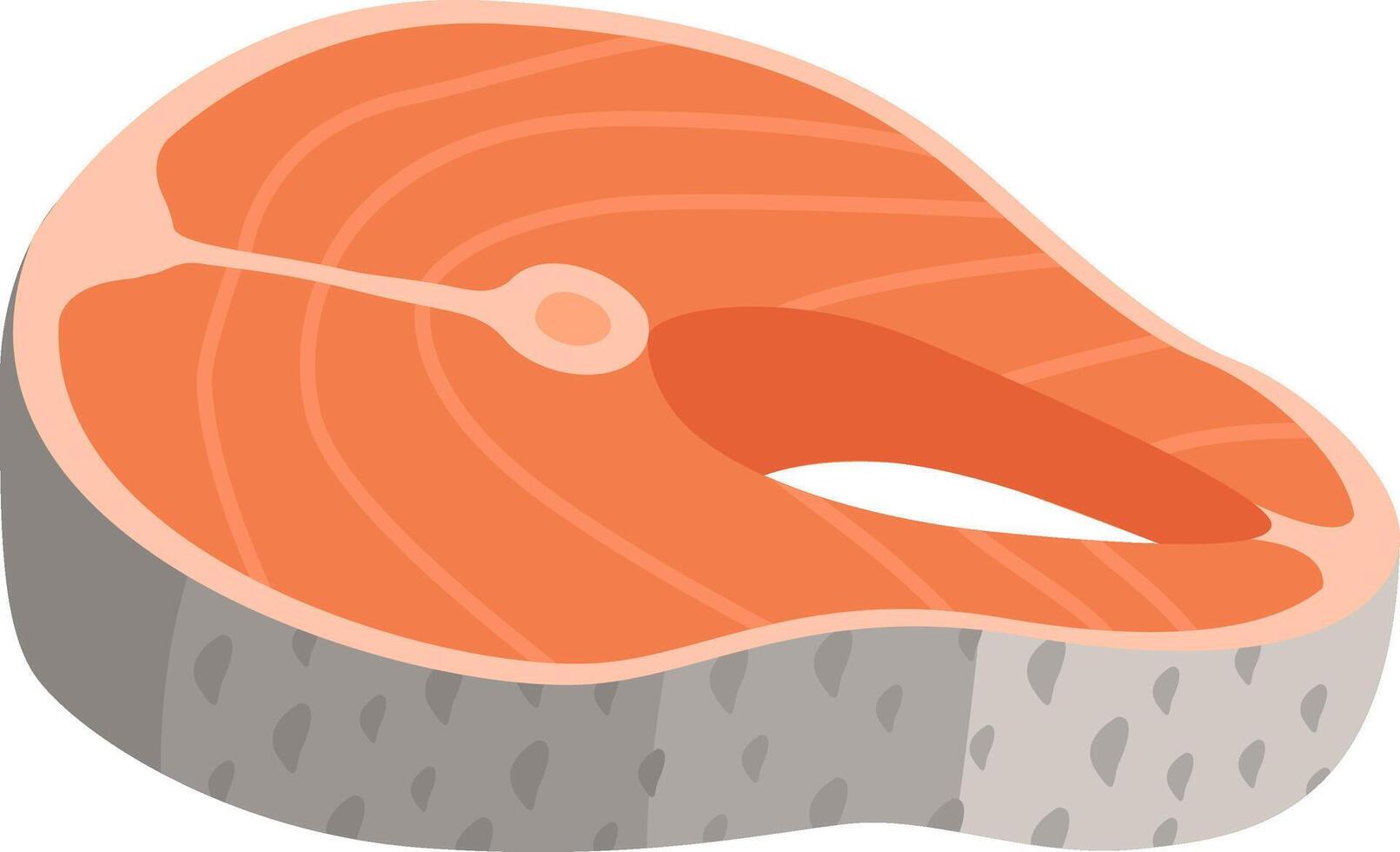 Salmon steak isolated on white background representing healthy eating, seafood cuisine, and nutritious protein source, perfect for culinary illustrations vector