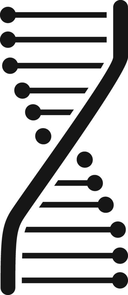 Simple black and white DNA strand forming a double helix, representing the intricacies of genetic code, the essence of inheritance, and the forefront of biotechnology advancements vector