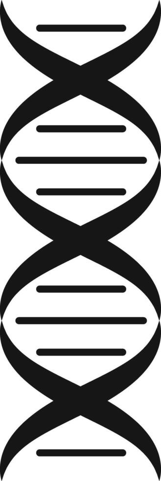 Vertical monochrome representation of DNA structure forming a double helix, highlighting nucleotides and the intricate genetic code essential for life and evolution vector