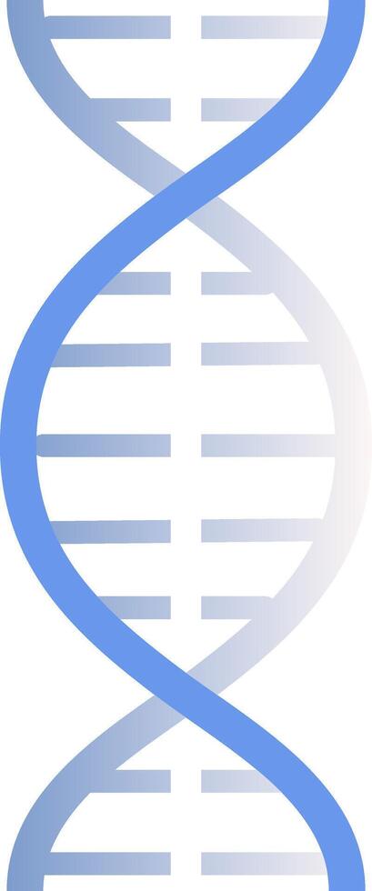 Light blue DNA double helix rotating gently against a white background, symbolizing the intricate world of genetics, scientific research, and the complexities of the genome and chromosomes vector