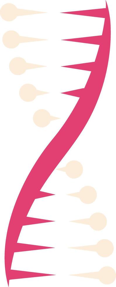 Pink dna double helix is releasing beige particles, creating a dynamic and visually engaging representation of genetic processes, scientific research, or biological concepts vector