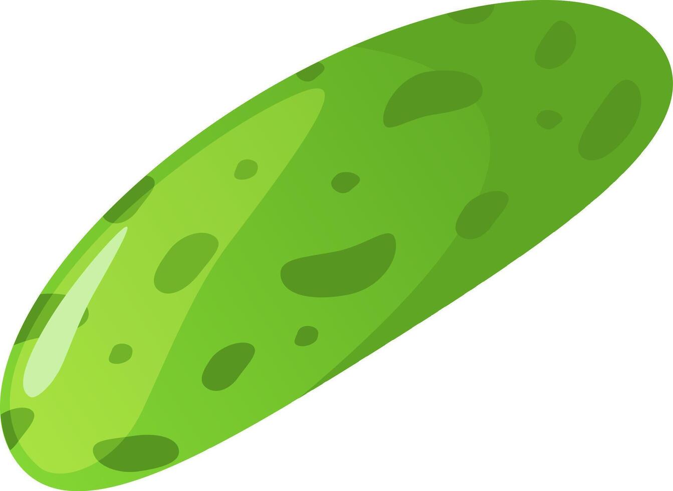 Cucumber featuring dark green spots rests on a clean white background, highlighting the vibrant colors and fresh qualities of a nutritious vegetable ideal for healthy diets and salads vector