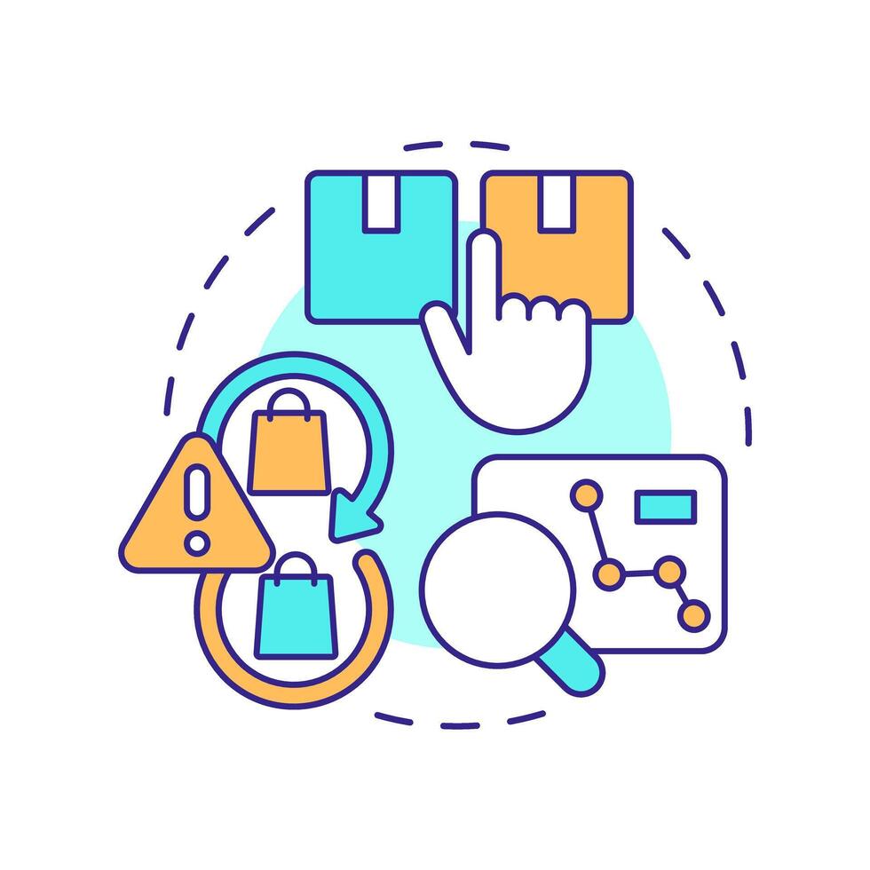 Threat of substitutes multi color concept icon. Customers switching to alternative products. Porter 5 forces. Round shape line illustration. Abstract idea. Graphic design. Easy to use in brochure vector