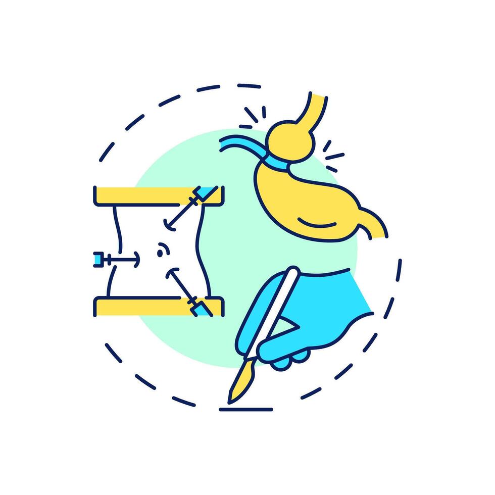 Bariatric surgery multi color concept icon. Medical operation, anatomy. Obesity management. Round shape line illustration. Abstract idea. Graphic design. Easy to use in infographic, presentation vector