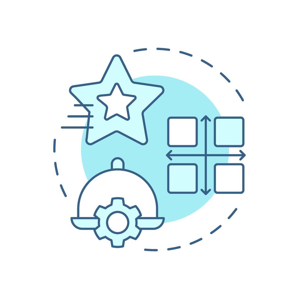 Menu engineering matrix soft blue concept icon. Dishes group categories. Restaurant business management. Round shape line illustration. Abstract idea. Graphic design. Easy to use in presentation vector