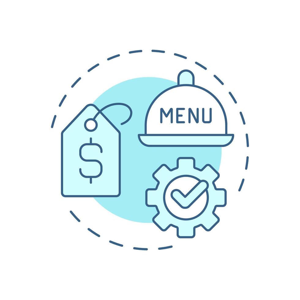 Menu psychology soft blue concept icon. Strategy of dishes selling. Restaurant business management. Round shape line illustration. Abstract idea. Graphic design. Easy to use in presentation vector
