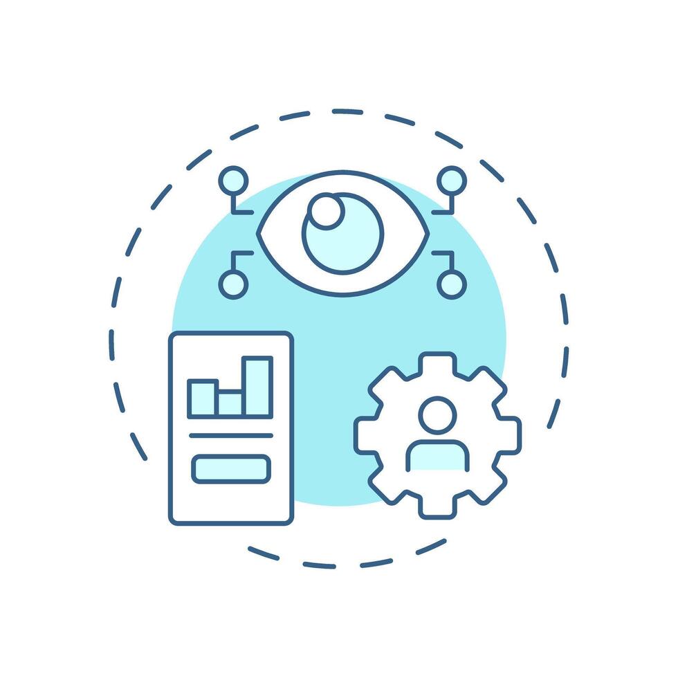 Performance management soft blue concept icon. Team productivity improvement. Line manager responsibility. Round shape line illustration. Abstract idea. Graphic design. Easy to use in presentation vector