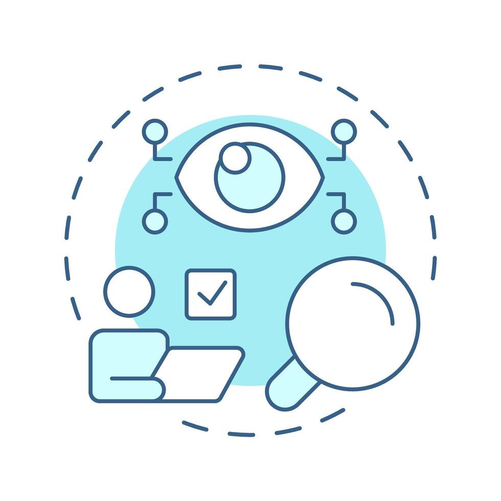 Monitoring soft blue concept icon. Tracking progress and providing feedback. Performance management system. Round shape line illustration. Abstract idea. Graphic design. Easy to use in presentation vector