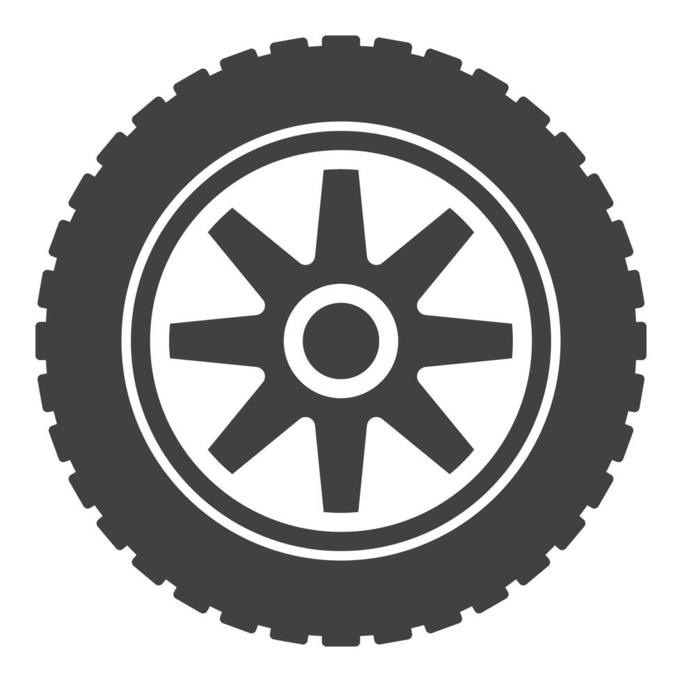 Wheel icon. Racing tire and rim sign vector