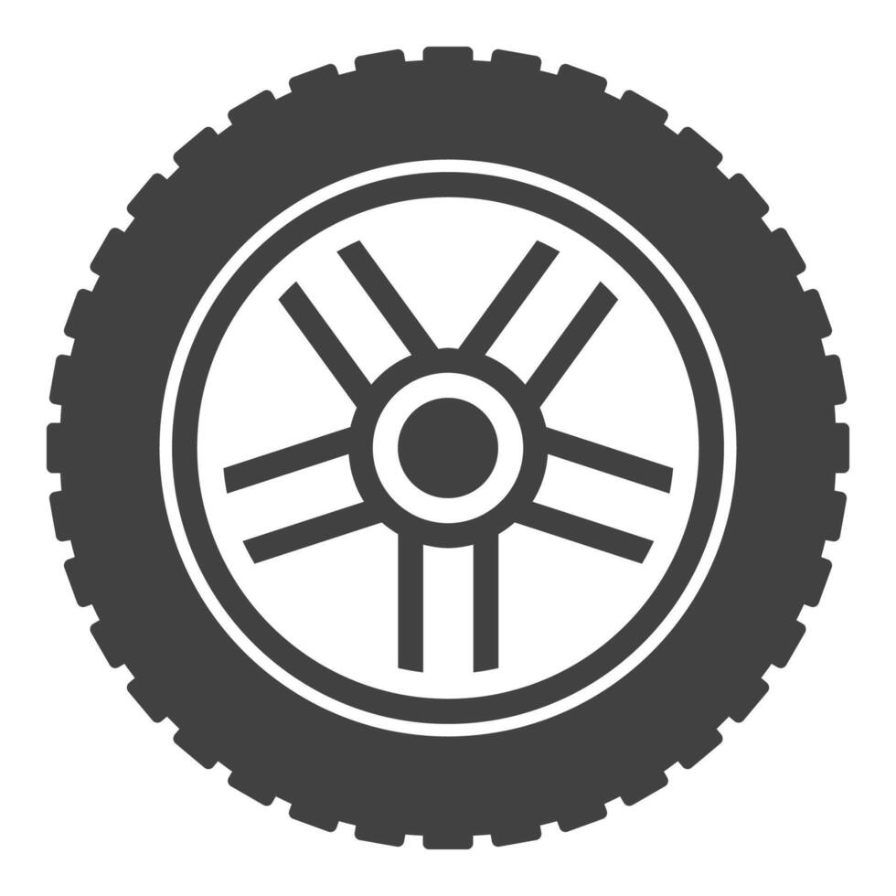 Car rim icon - Tire and wheel element vector