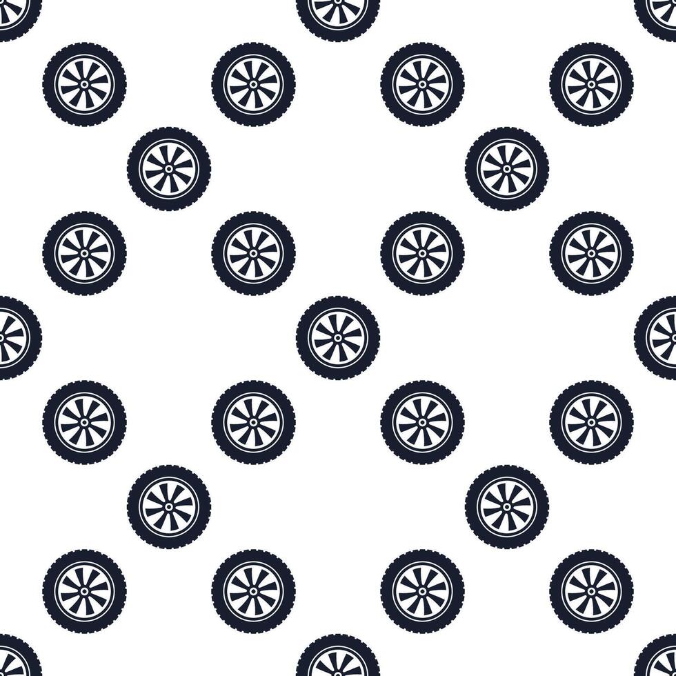 Tire and wheel seamless pattern - Car rim minimal background vector