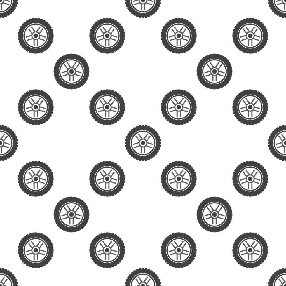 Car rim seamless pattern - Tire and wheel element vector