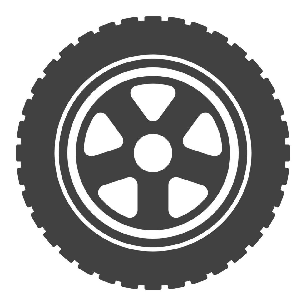 Vehicle wheel icon - Car tire and stylish rim sign vector