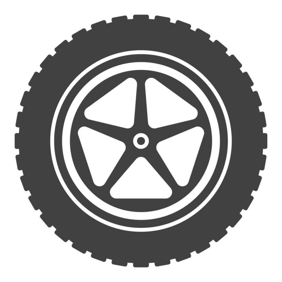 Auto disc icon - Car wheel and tire sign vector