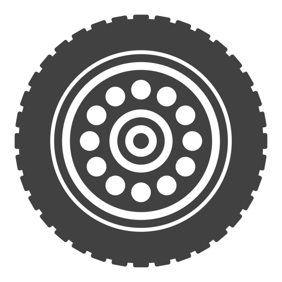 Alloy rim icon - Car wheel and tire symbol vector