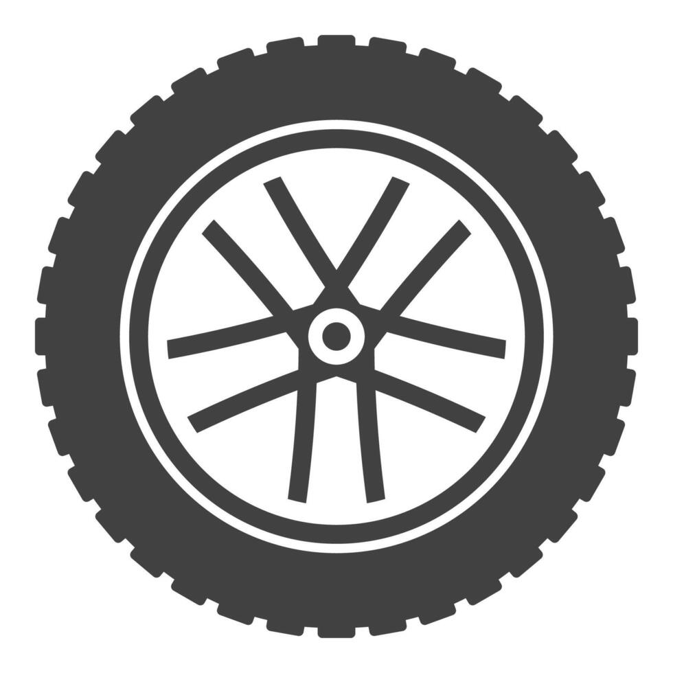 Auto tire icon. Car wheel with disc symbol vector