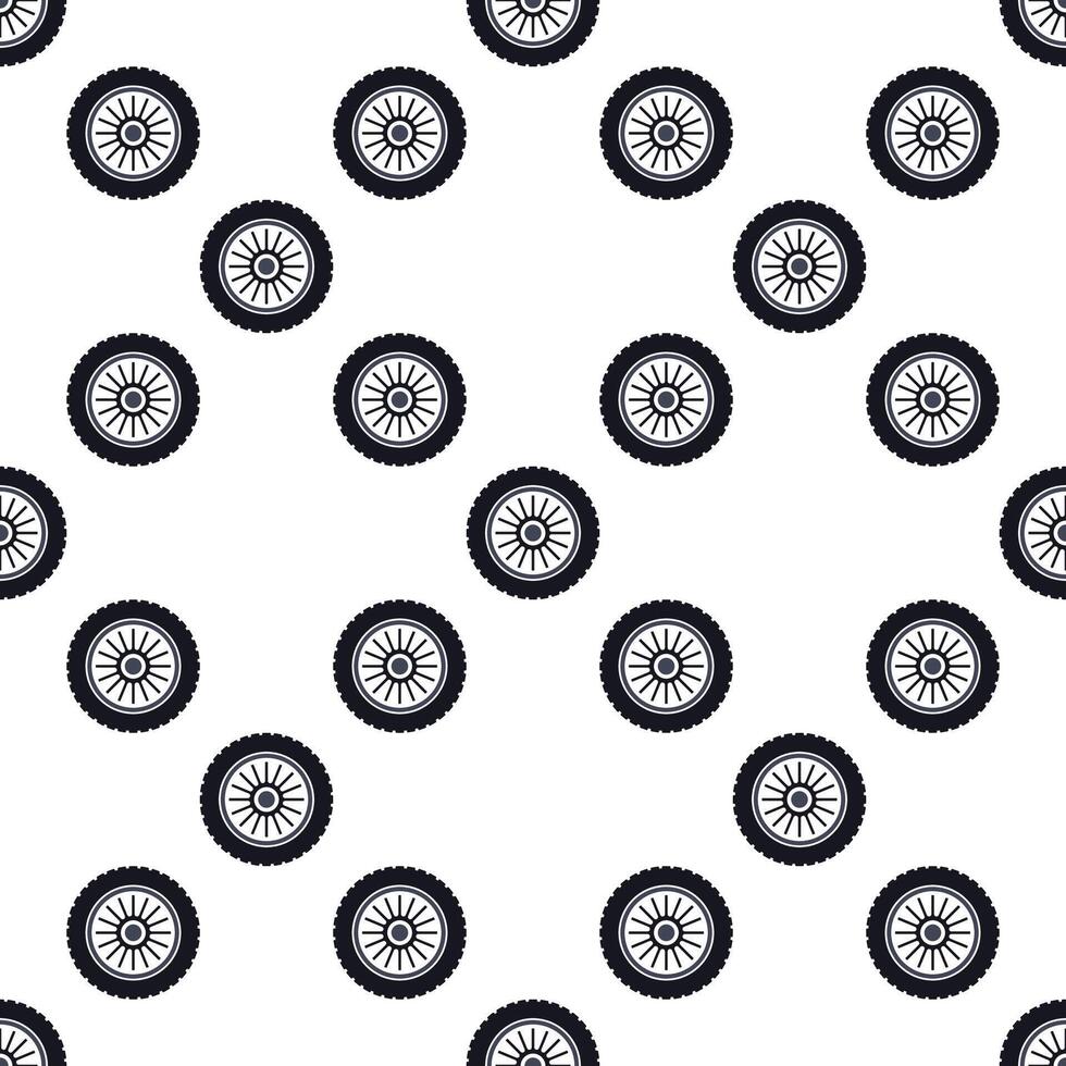 Rim and tire seamless pattern - Car wheel background vector