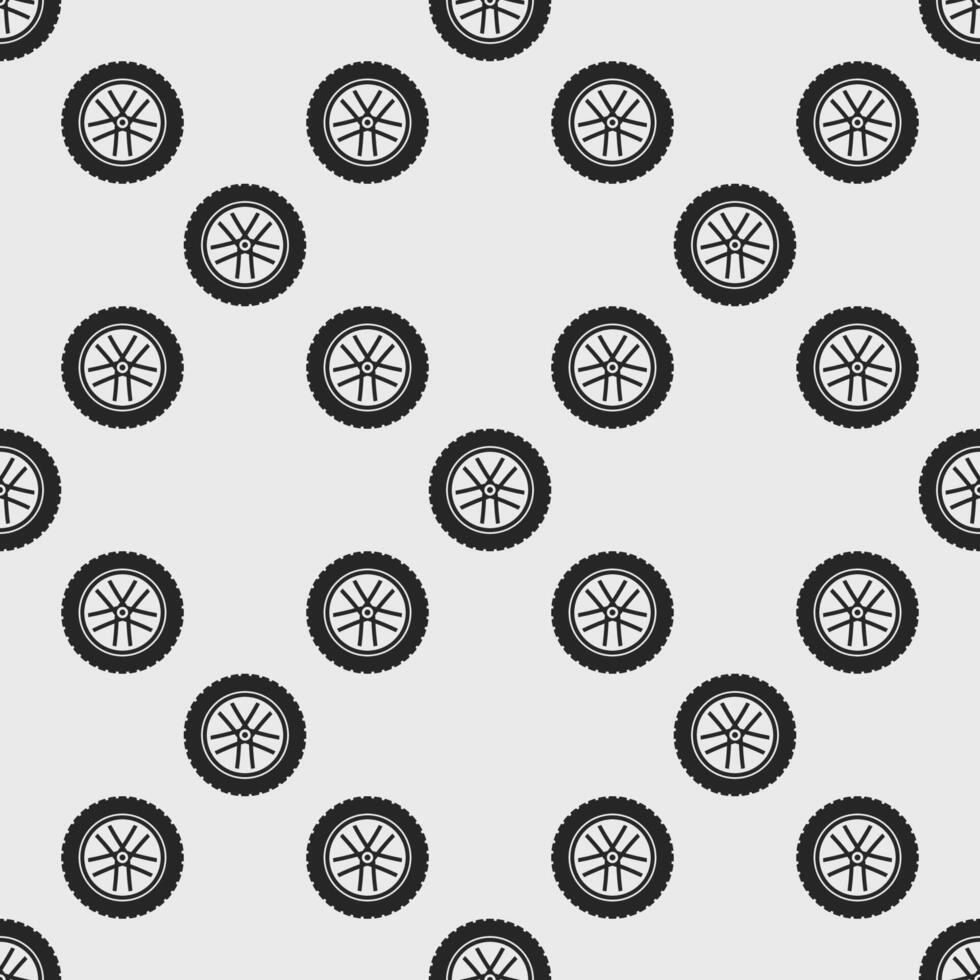 Auto tire seamless pattern. Car wheel with disc background vector