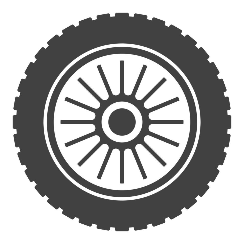 Rim and tire icon - Car wheel symbol vector