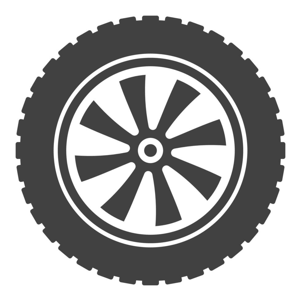 Tire and wheel icon - Car rim minimal sign vector