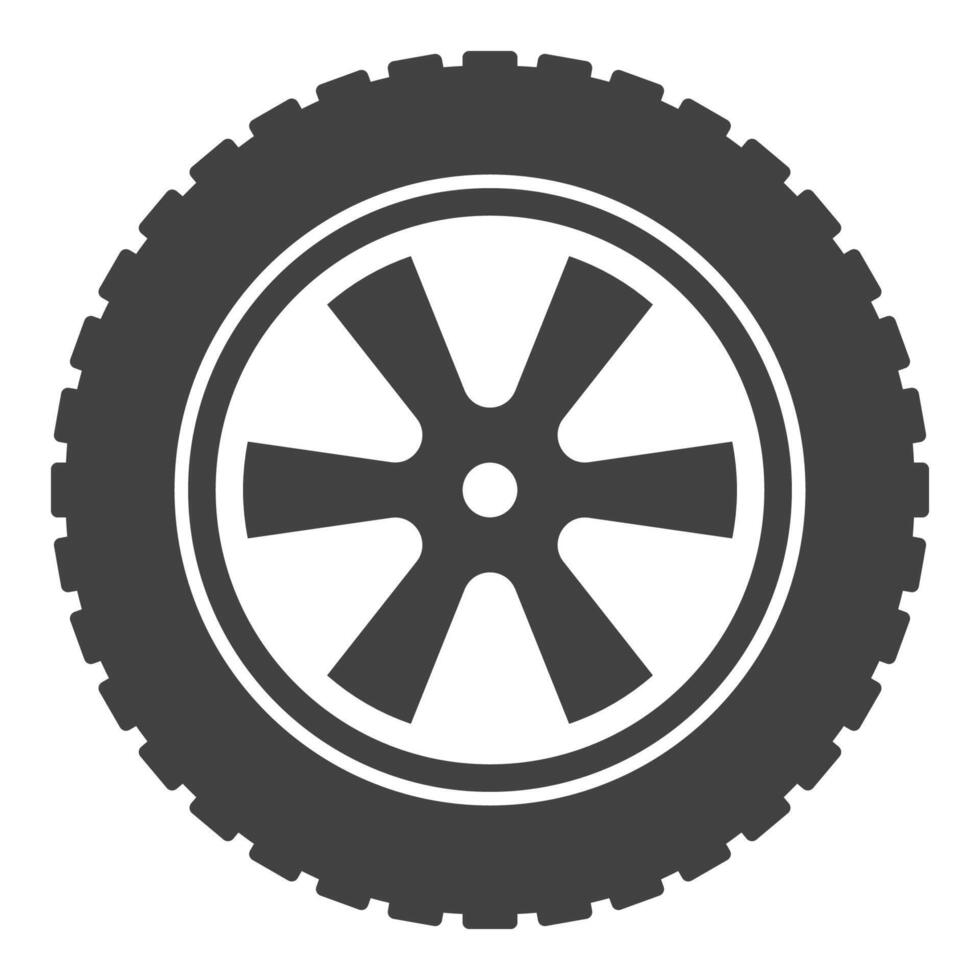 Heavy-duty tire icon - Vehicle wheel and disc symbol vector