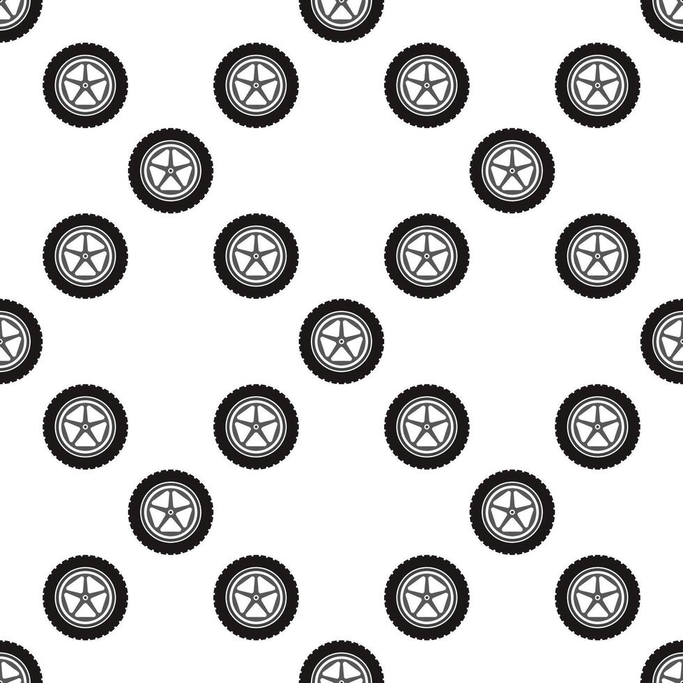Auto disc seamless pattern - Car wheel and tire background vector