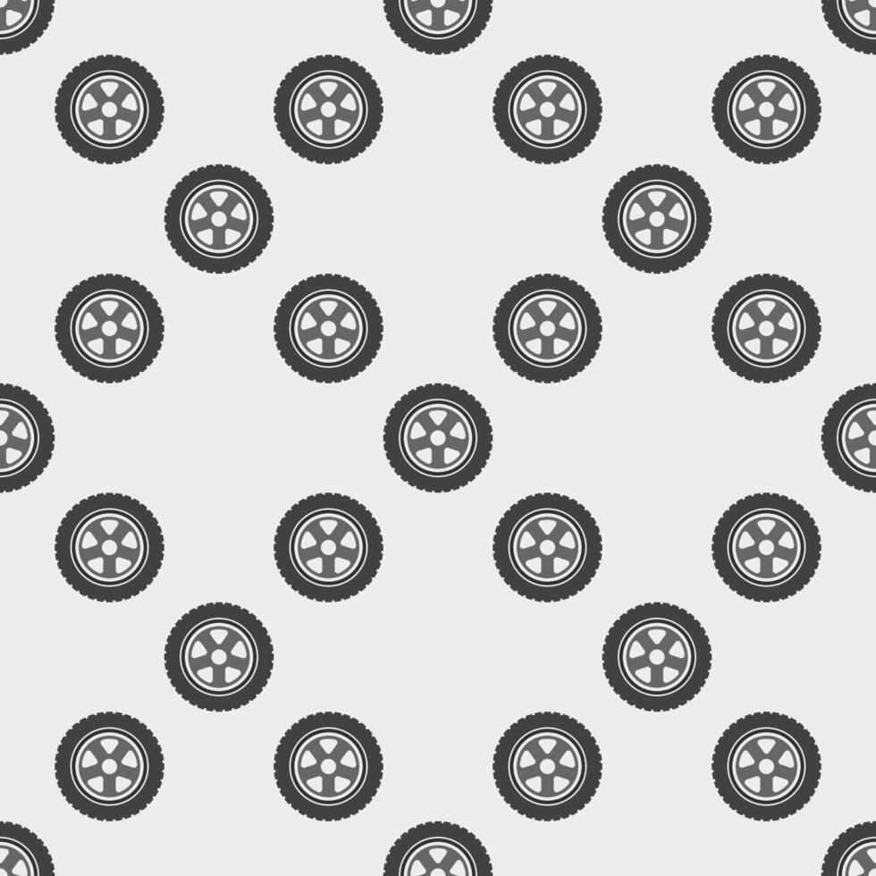 Vehicle wheel seamless pattern - Car tire and stylish rim background vector