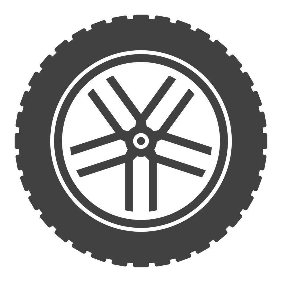 Tire with rim icon - Auto wheel sign vector