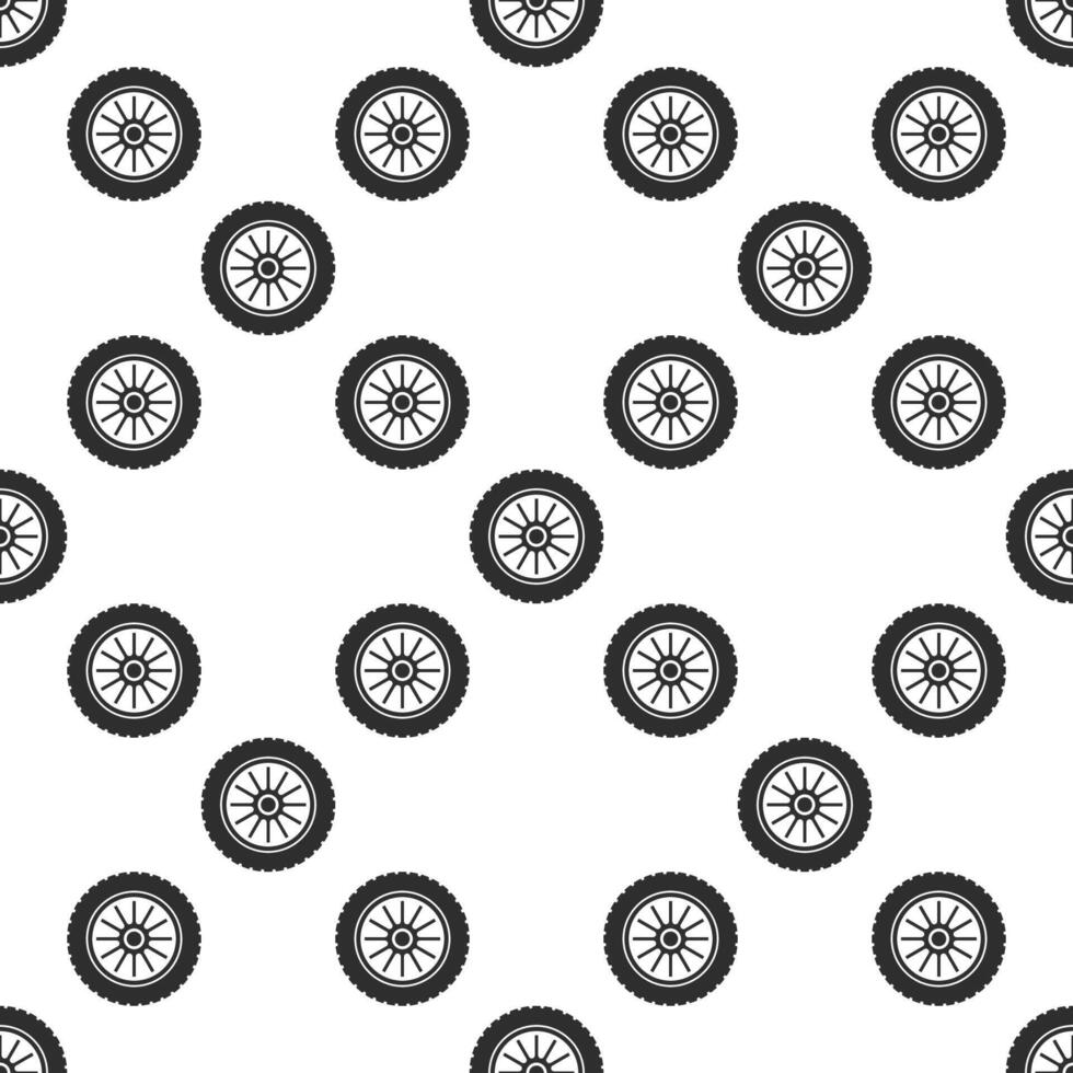Auto wheel seamless pattern - Vehicle tire and disc element vector