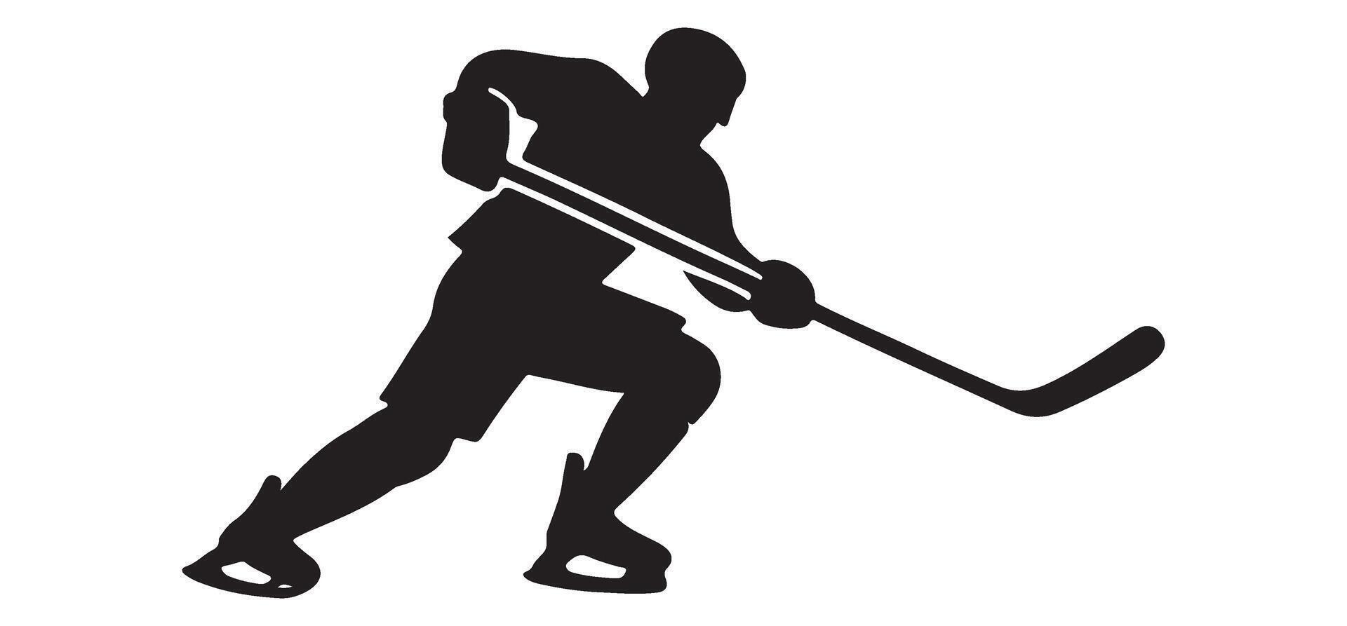 Dynamic Hockey Player Silhouette Illustration vector