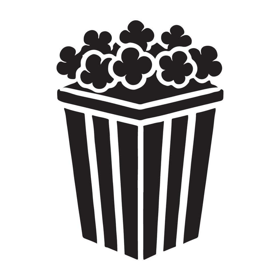 Silhouette illustration of a popcorn bucket art vector