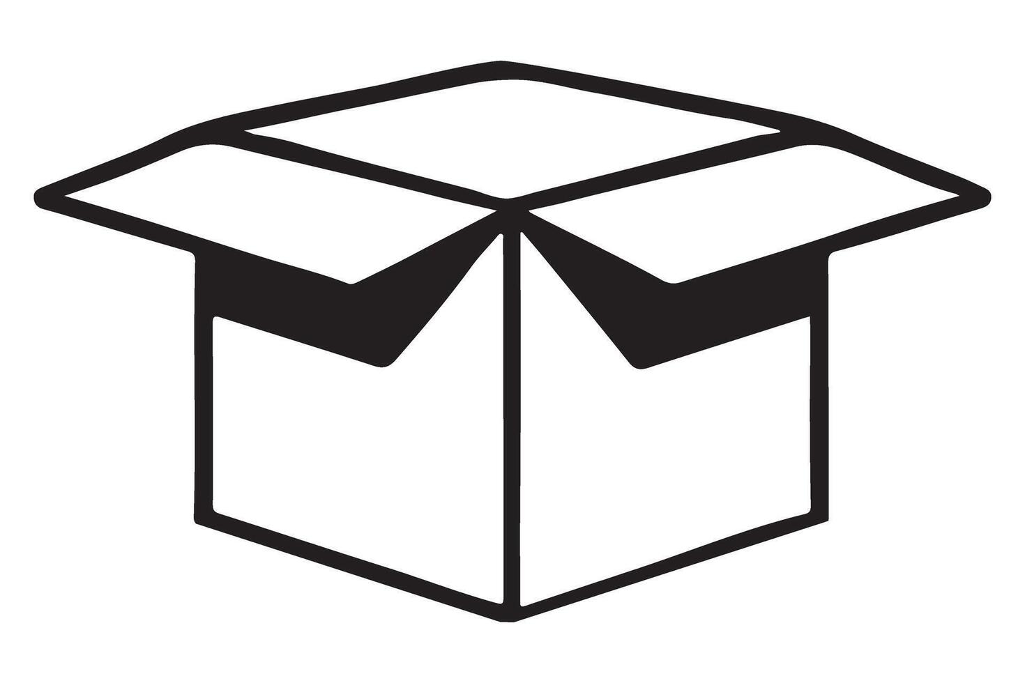 Open Cardboard Box art Silhouette Illustration vector
