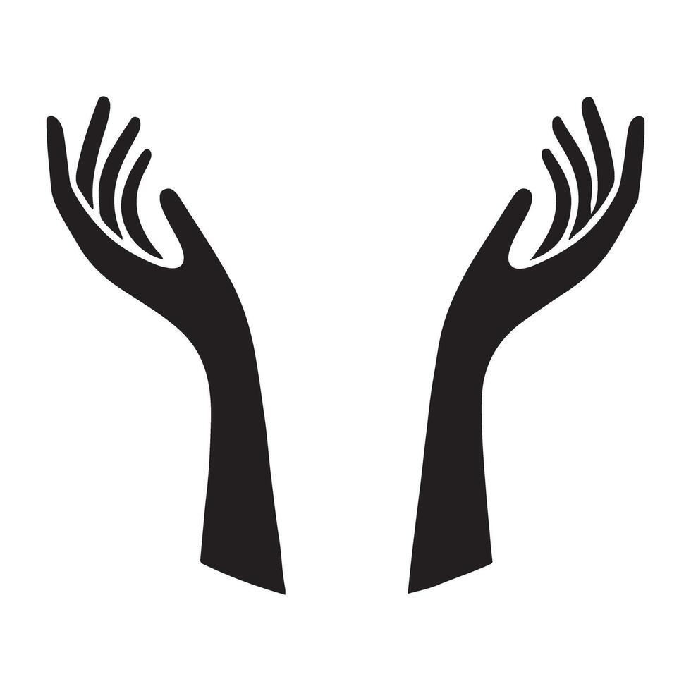 Elegant Hands Raised Silhouette Illustration vector