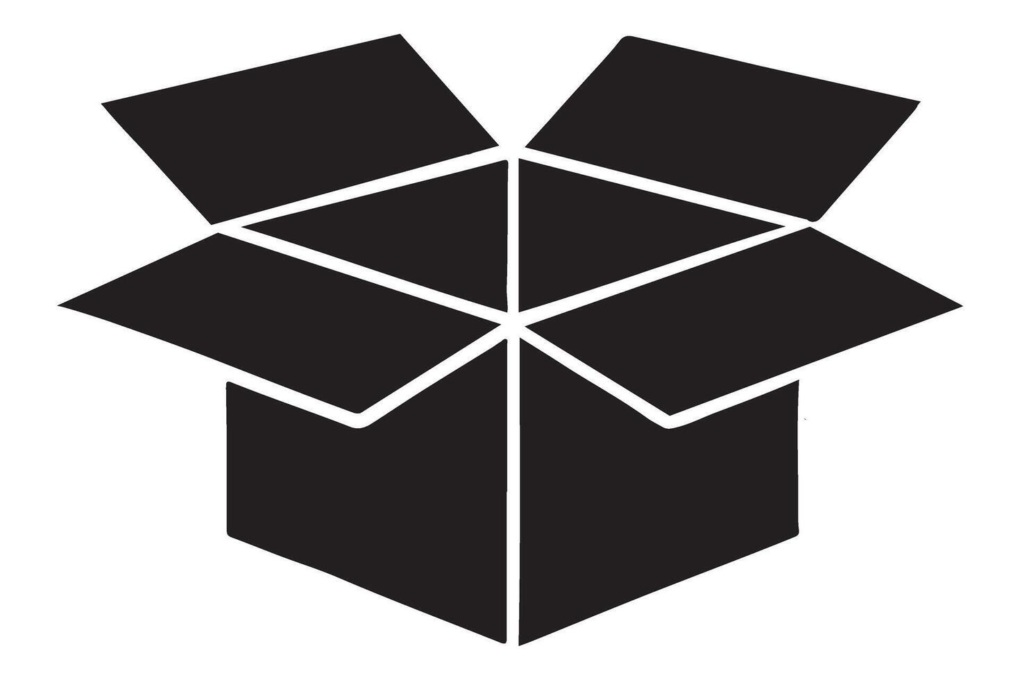 Open Cardboard Box Silhouette design Illustration vector