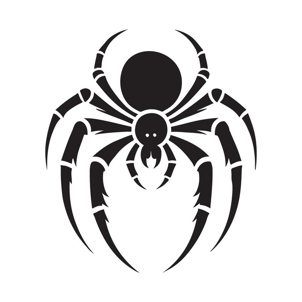 Intricate Spider Silhouette Illustration art vector