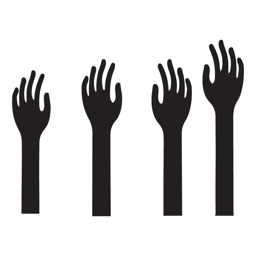 Spooky Silhouette Hands Reaching Up Illustration vector