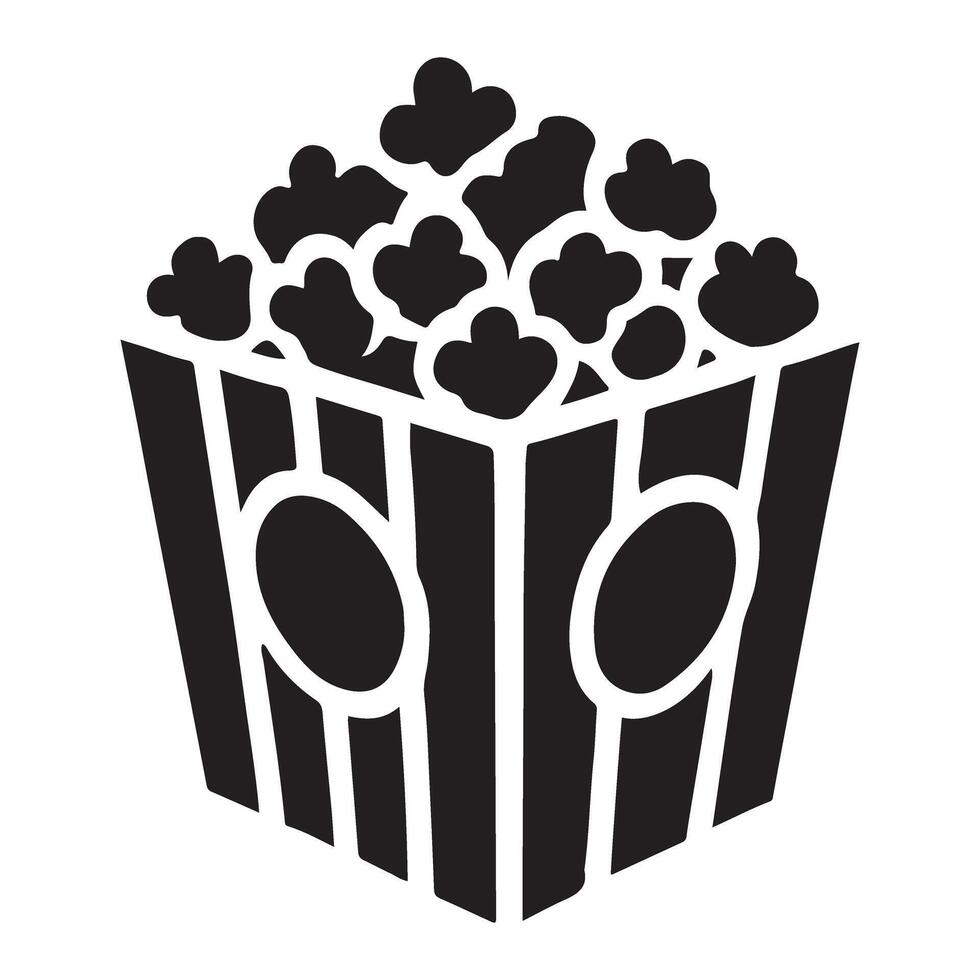 Striped Popcorn Bucket Silhouette art Illustration vector