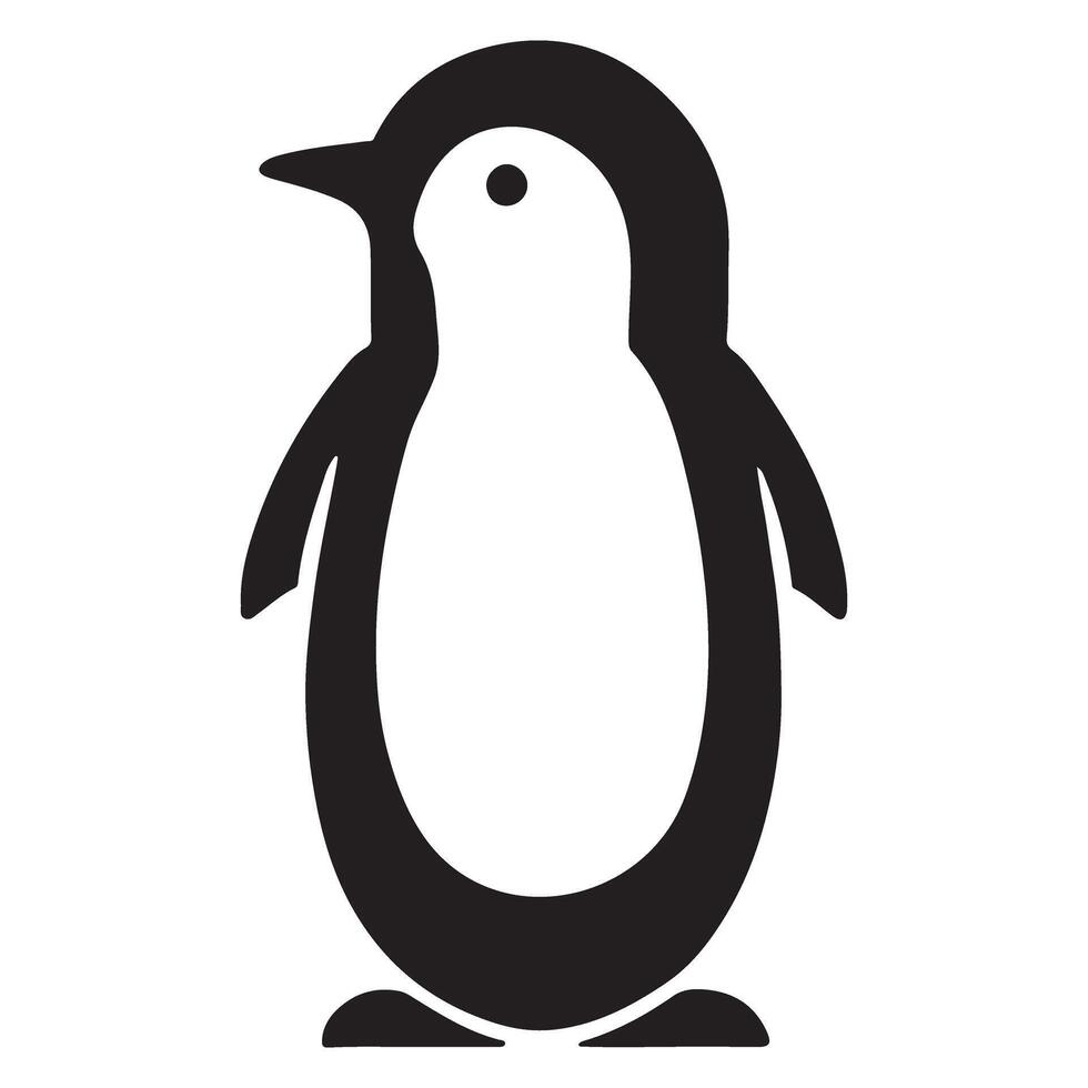 Simple Penguin Silhouette art Illustration vector