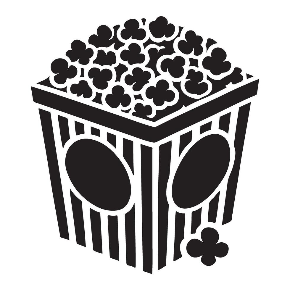 Silhouette Illustration of a Popcorn Bucket vector