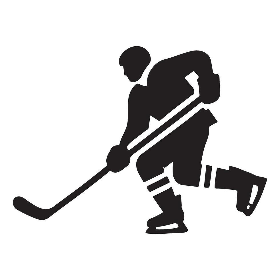 Dynamic Ice Hockey Player Silhouette Illustration vector