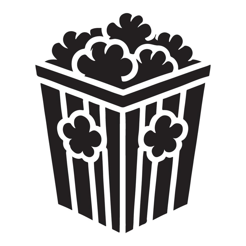 Delicious Popcorn Bucket Silhouette Art vector