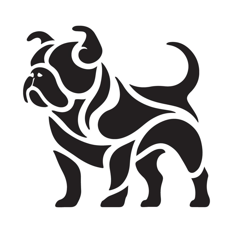 Stylish Bulldog Silhouette Illustration for Dog Breed Designs vector