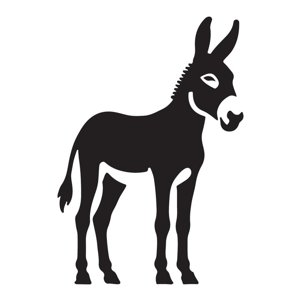 Donkey Silhouette Illustration for Farm Animals vector