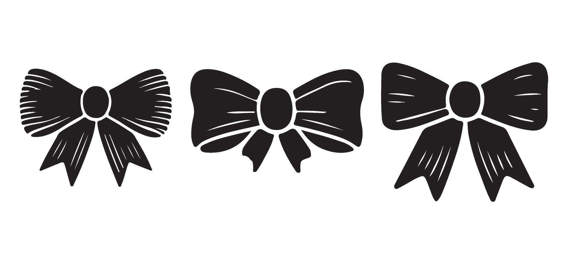 Elegant Bow Silhouette Illustration Design Set vector