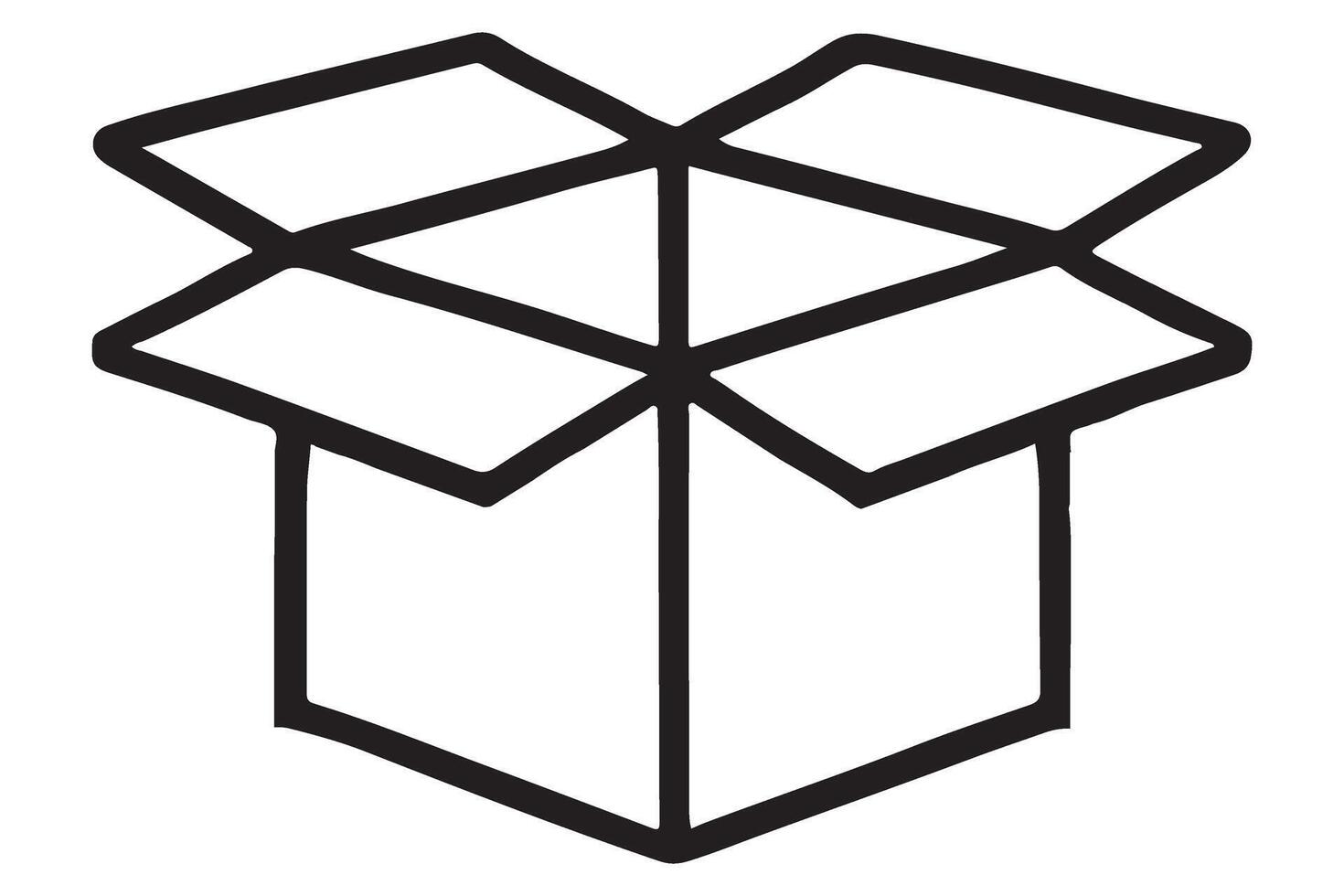 Open Box Simple Line Art Illustration vector