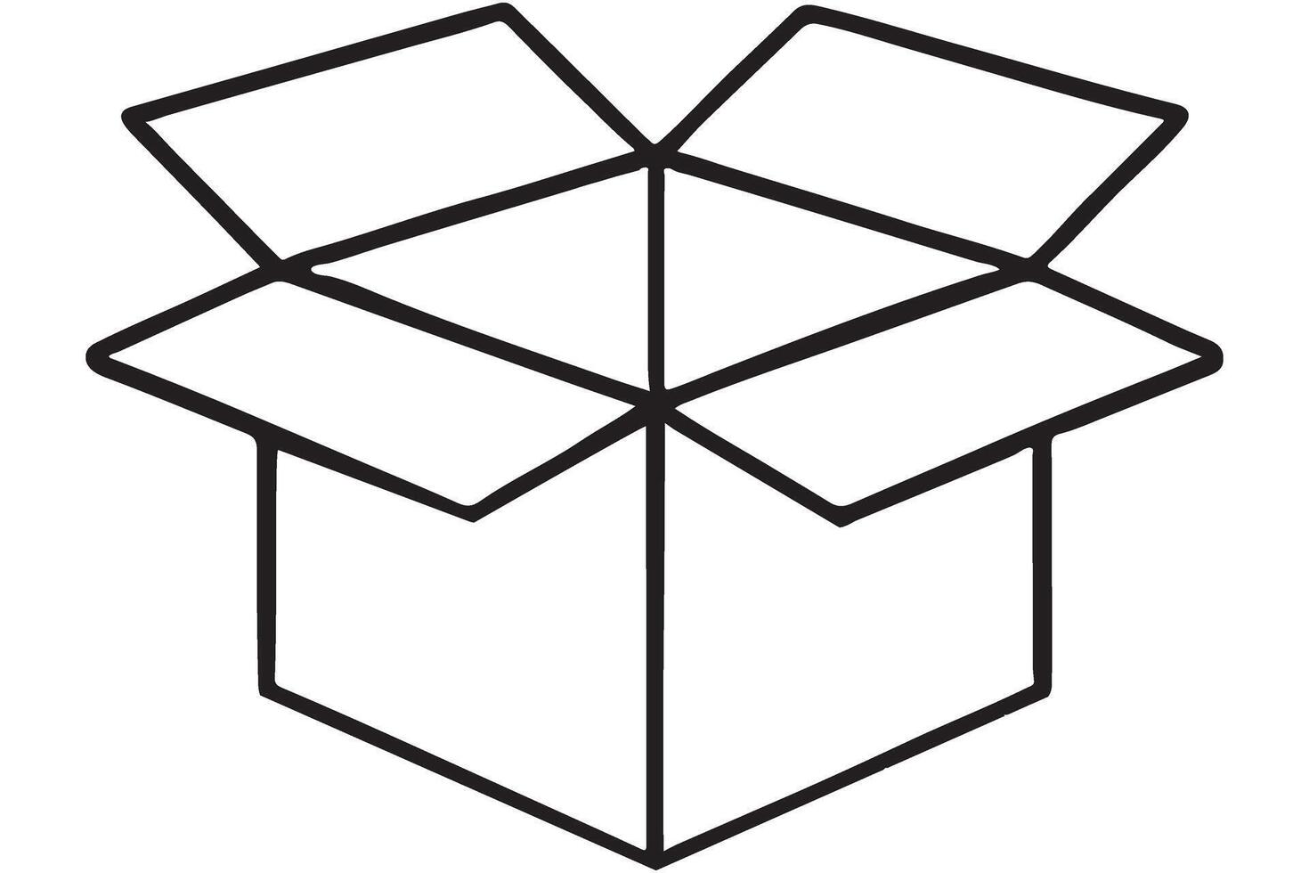 Open Cardboard Box Silhouette Illustration Design vector