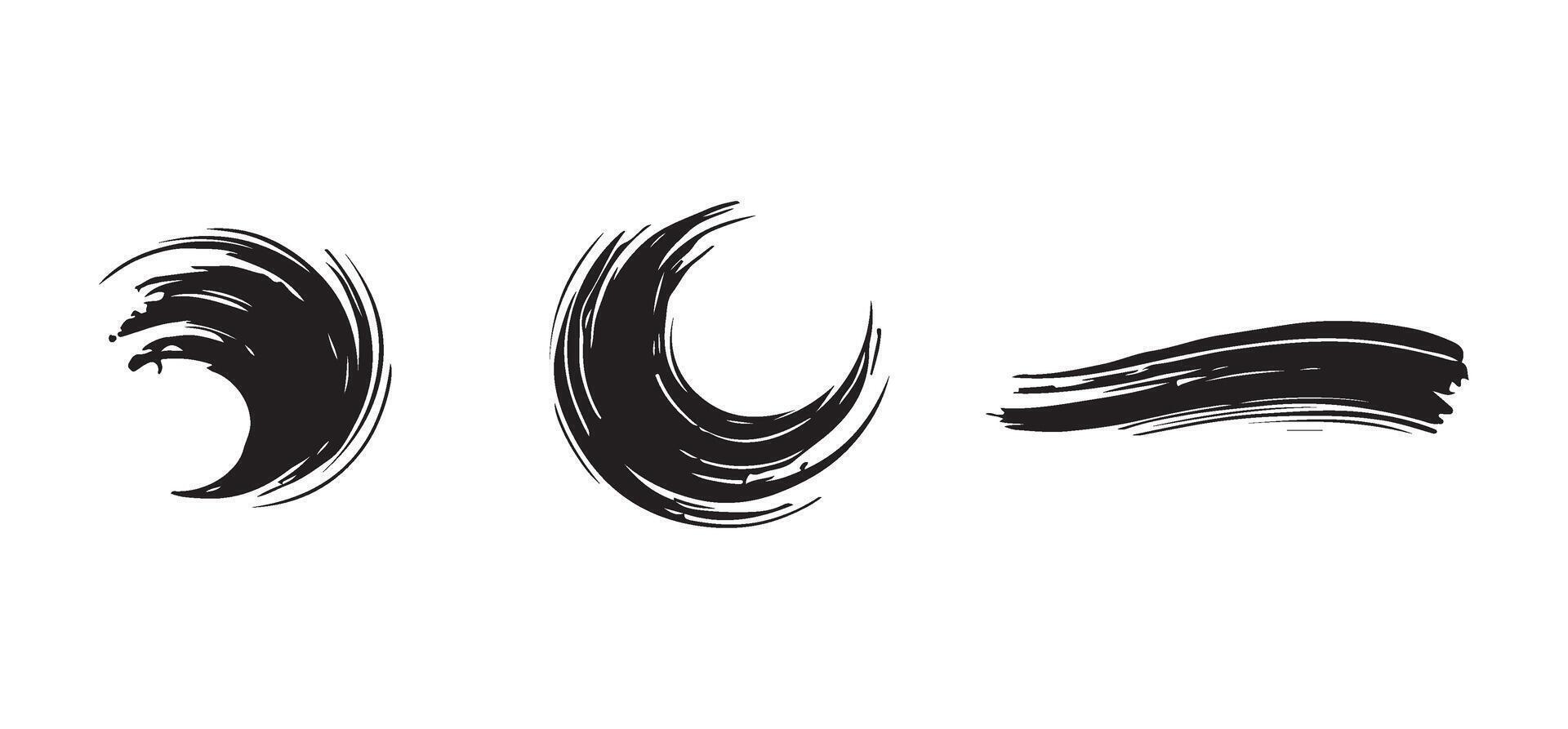 Abstract Brush Stroke Silhouette Graphic Design vector
