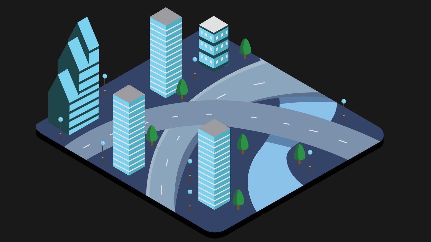 isometric illustration of a city building or skyscraper vector