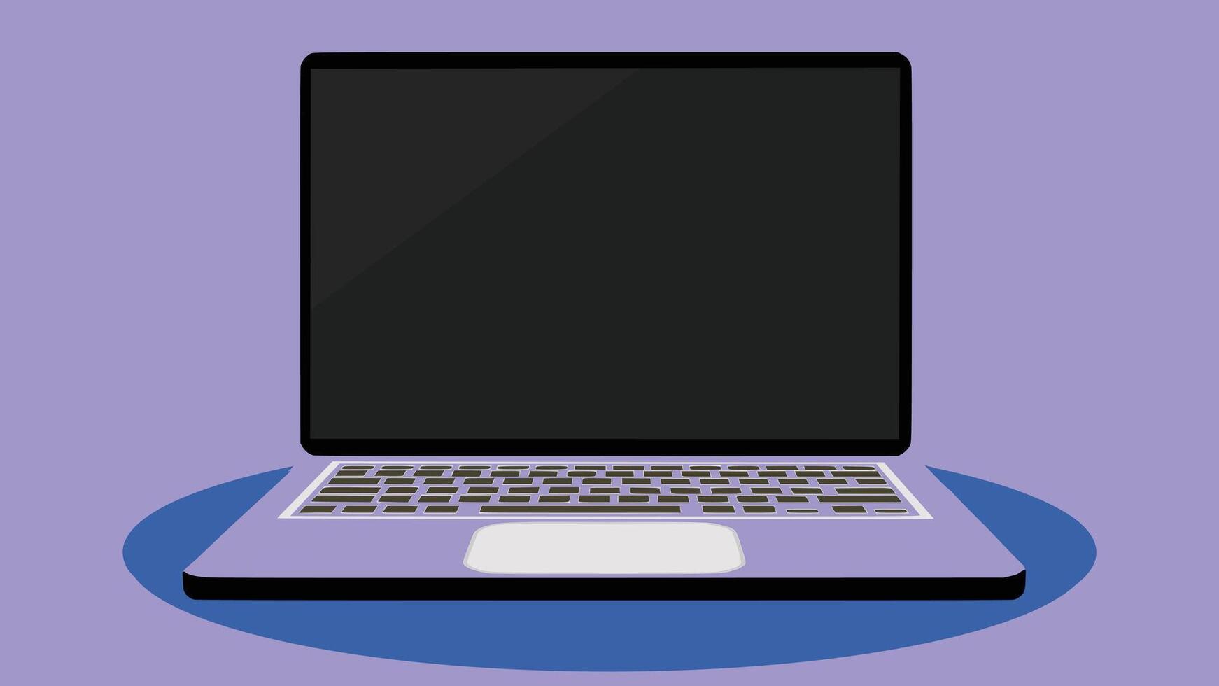 An illustration of a laptop in flat design style, depicted with clean lines and minimalistic features vector