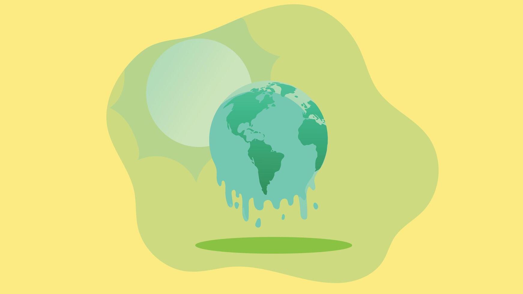 An illustration representing global warming, with Earth showing signs of environmental distress vector